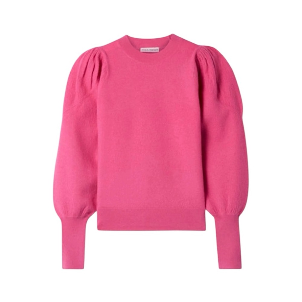 Ulla Johnson Bubblegum Pink Puff Shoulder Merino Wool Katerina Sweater P 0